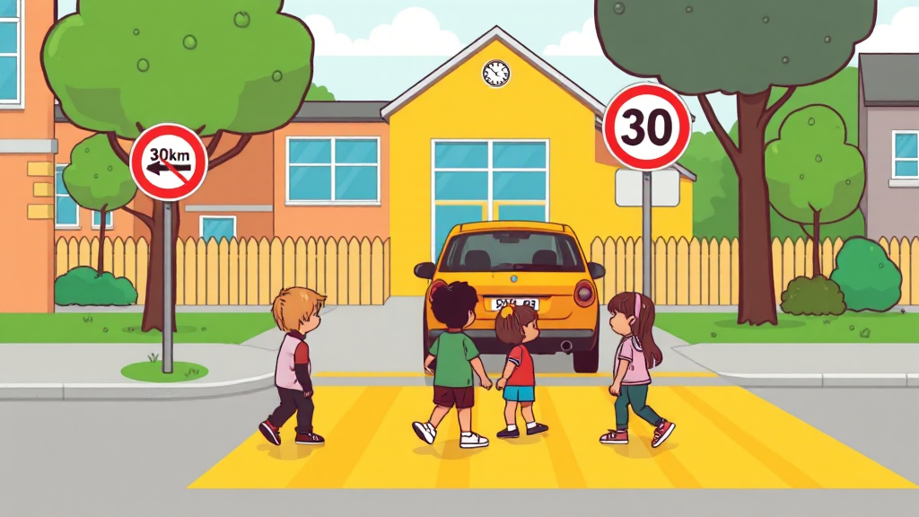스쿨존, 다른 위반도 조심! (cartoon 스타일)