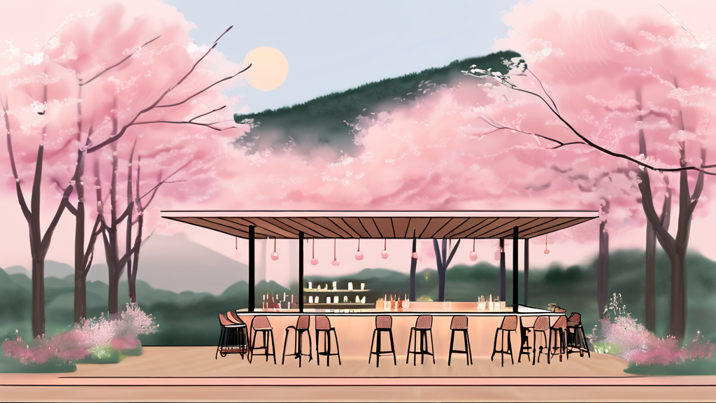 서울 도심 벚꽃 명소와 함께하는 카페 추천 (watercolor 스타일)