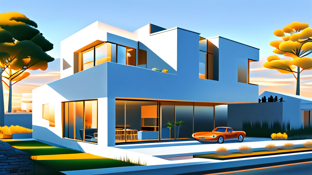 실버타운의 다양한 주거 공간과 설계 특징 (illustration 스타일)