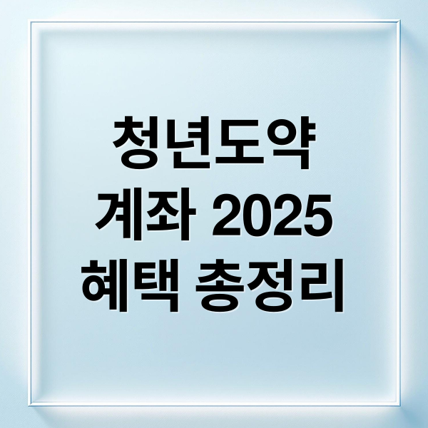 청년도약
계좌 2025
혜택 총정리 (청년도약계좌)