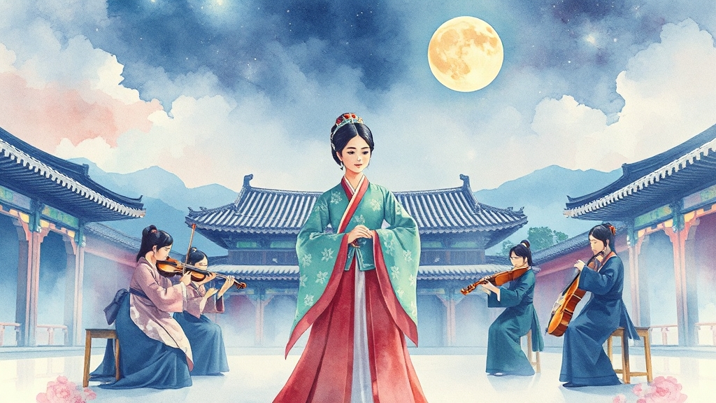 전통 공연 및 특별 체험 (watercolor 스타일)