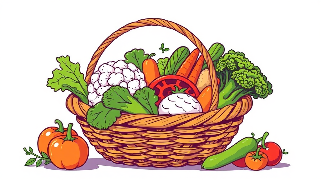 효과적인 채소 종류와 섭취법 (illustration 스타일)