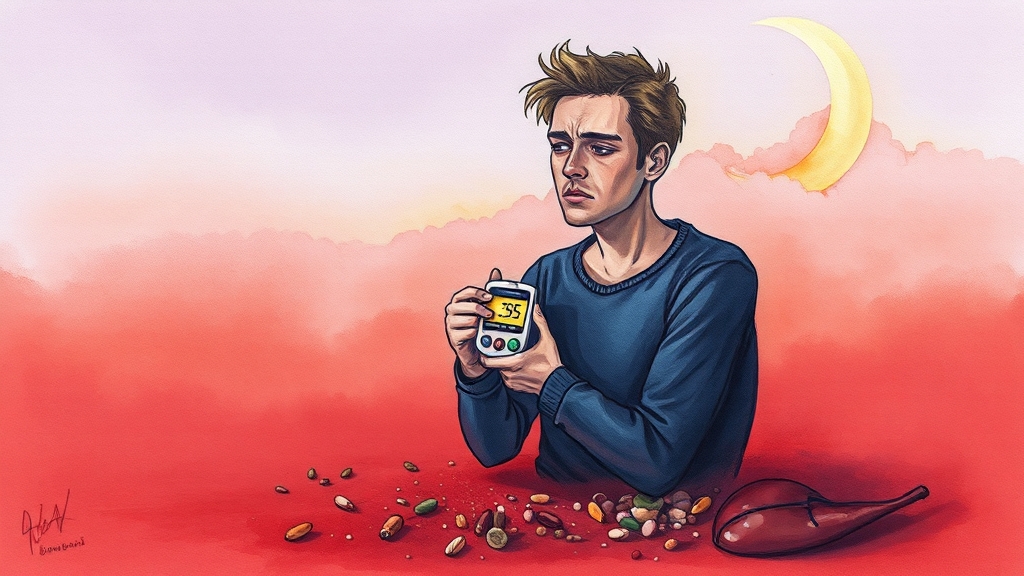 공복혈당 높이는 주범은? (watercolor 스타일)