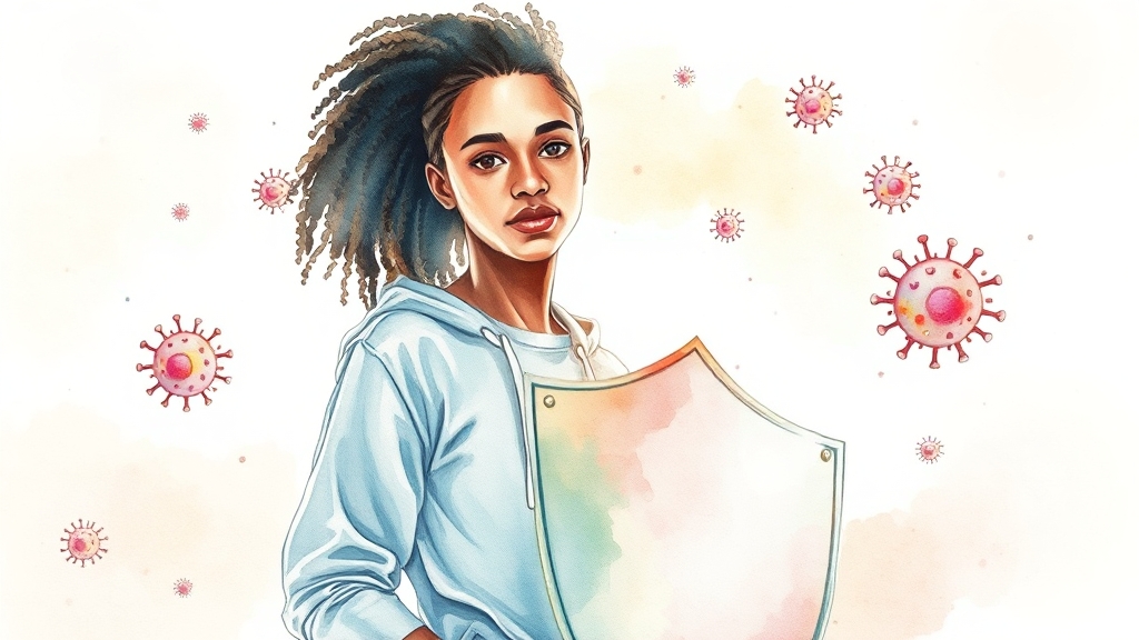 면역력, 편평사마귀 발생과 무슨 관계? (watercolor 스타일)