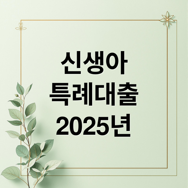 신생아
특례대출
2025년 (신생아 특례대출 조건)