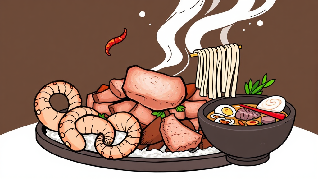 맛집별 특징 및 맛 평가 (illustration 스타일)
