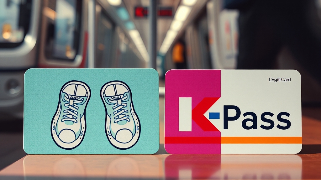 알뜰교통카드 vs K-패스 (realistic 스타일)