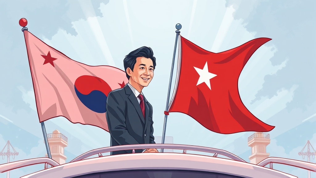 방중 관련 국내 반응 (illustration 스타일)