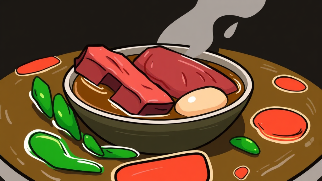 온심옥 갈비탕 3대 핵심 (cartoon 스타일)