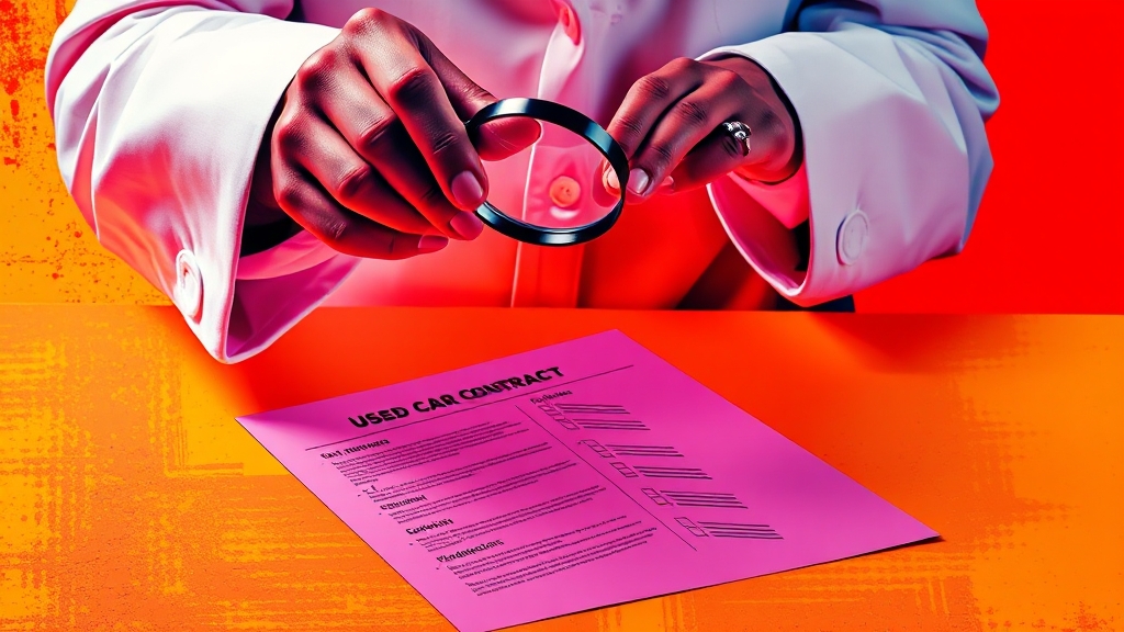 안전한 중고차 거래를 위한 꿀팁 (popart 스타일)