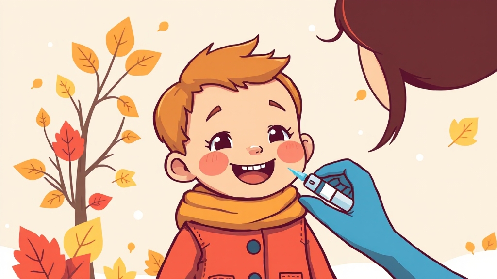 독감 예방접종 시기 및 주의사항 (cartoon 스타일)