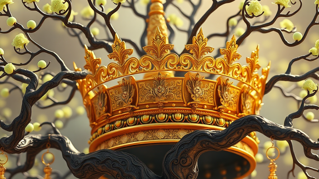 신라 금관: 역사와 가치 재조명 (realistic 스타일)