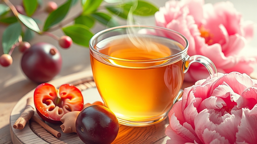 소화에 좋은 차(茶)와 음료 (realistic 스타일)