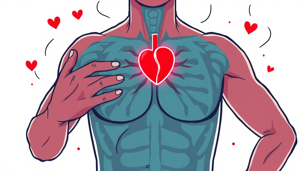 심근경색 유사 증상 (illustration 스타일)