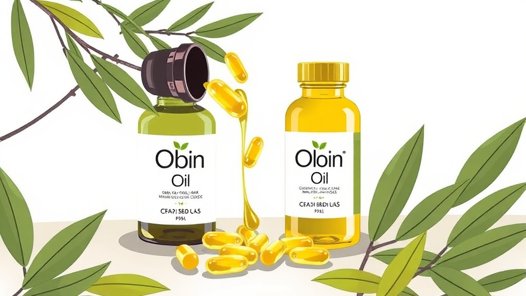 올리브오일 캡슐 vs. 일반 올리브오일: 무엇이 다를까? (illustration 스타일)