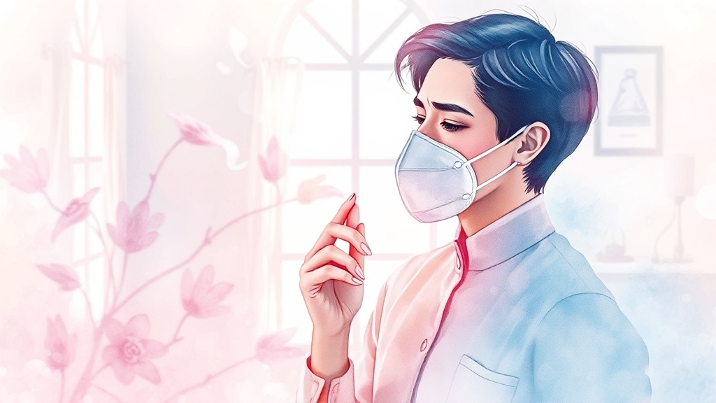 기관지염의 주요 증상과 특징 (watercolor 스타일)