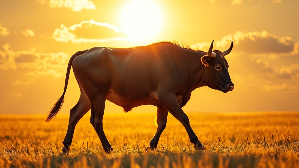 소띠, 2025년 안정적인 성장! (realistic 스타일)