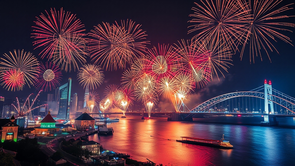 불꽃축제 명당 추천 (realistic 스타일)