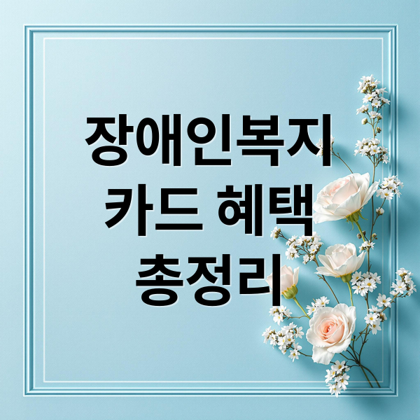 장애인복지
카드 혜택
총정리 (장애인복지카드 혜택, 발급 및 신청 방법(+재발급 절차))