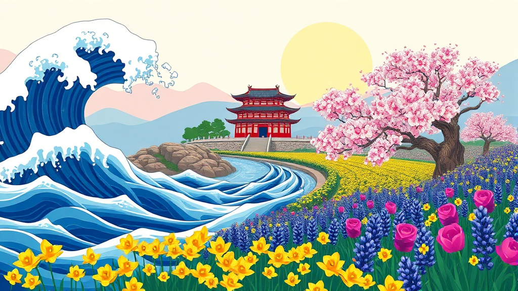 사진으로 담는 봄꽃 여행 명소 (illustration 스타일)