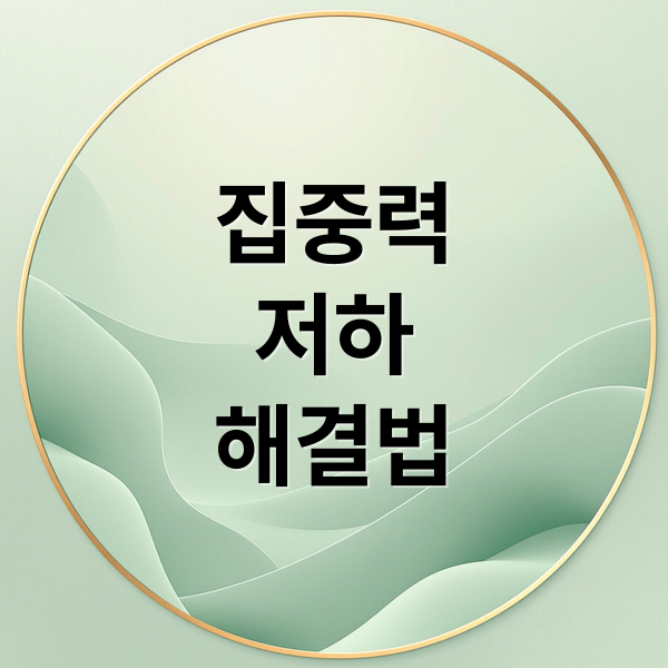 집중력
저하
해결법 (집중력 저하 원인)