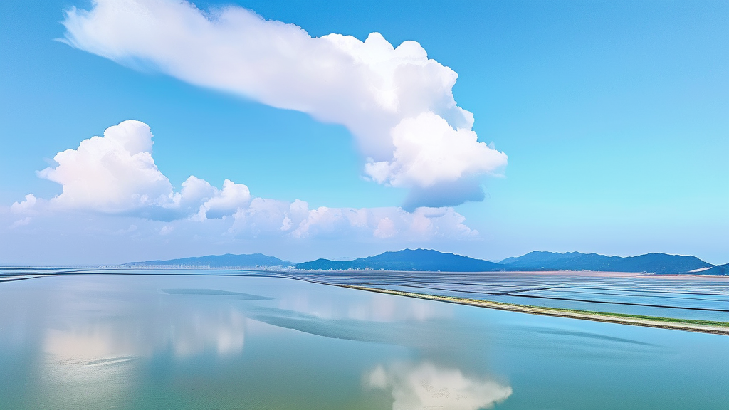 새만금 프로젝트: 미래 성장의 중심지로 재탄생해요 (watercolor 스타일)