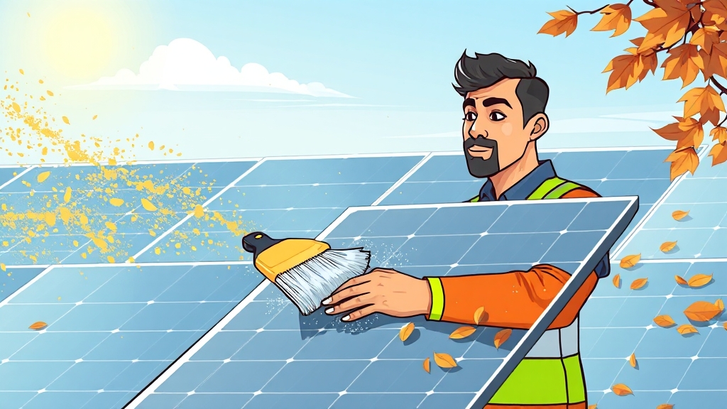 발전 효율 향상을 위한 세척 주기 (cartoon 스타일)