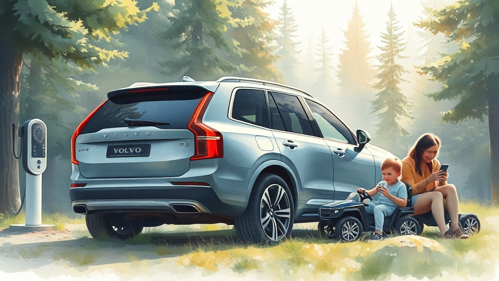 XC90 플러그인 하이브리드 특징 (watercolor 스타일)
