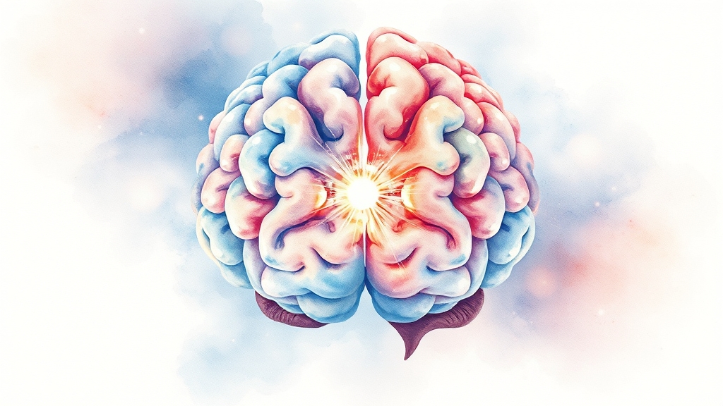 HSP의 신경학적 특성과 뇌 구조 (watercolor 스타일)
