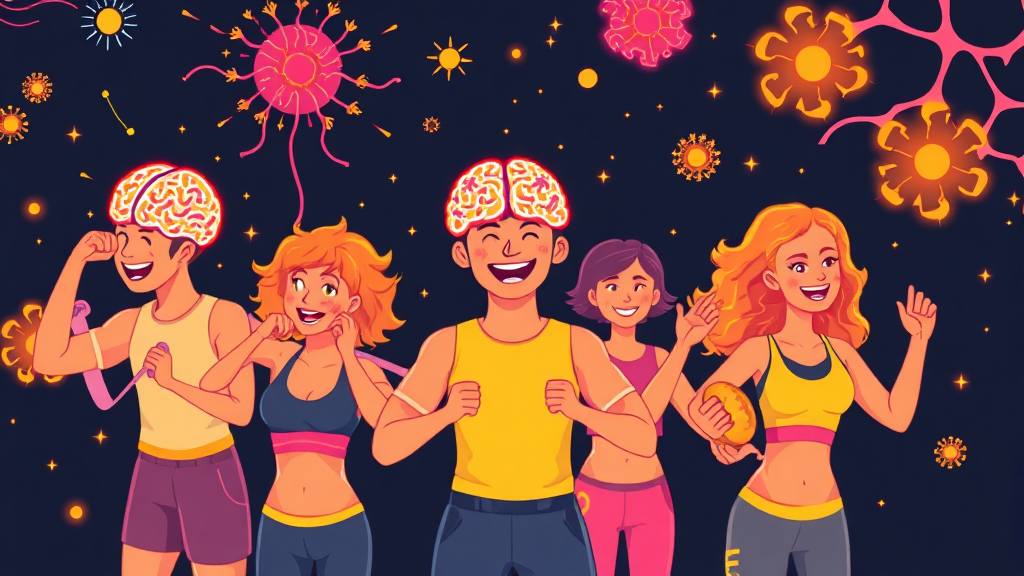 뇌 기능 활성화를 위한 운동 가이드 (illustration 스타일)