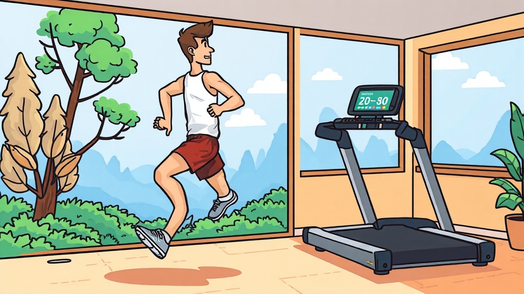 실내 vs 실외 달리기 비교 (cartoon 스타일)