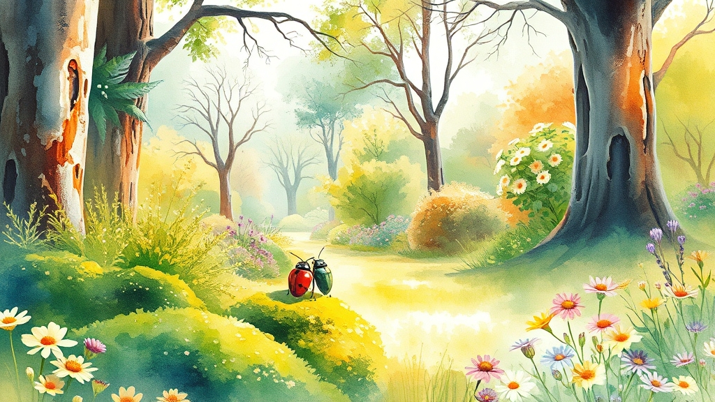 러브버그 활용한 해충 방제법 (watercolor 스타일)