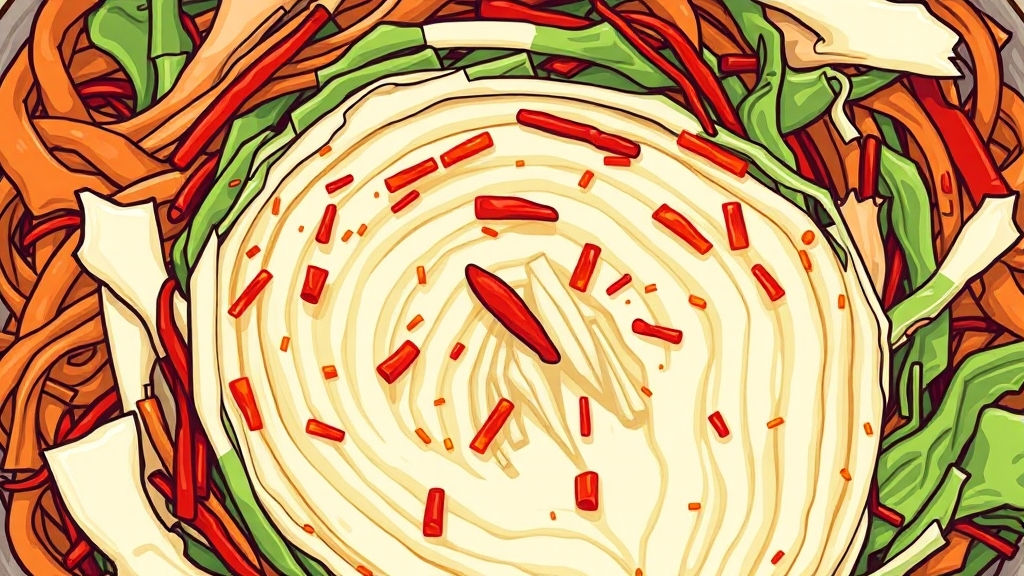 배추 양념 버무리기 꿀팁 (illustration 스타일)