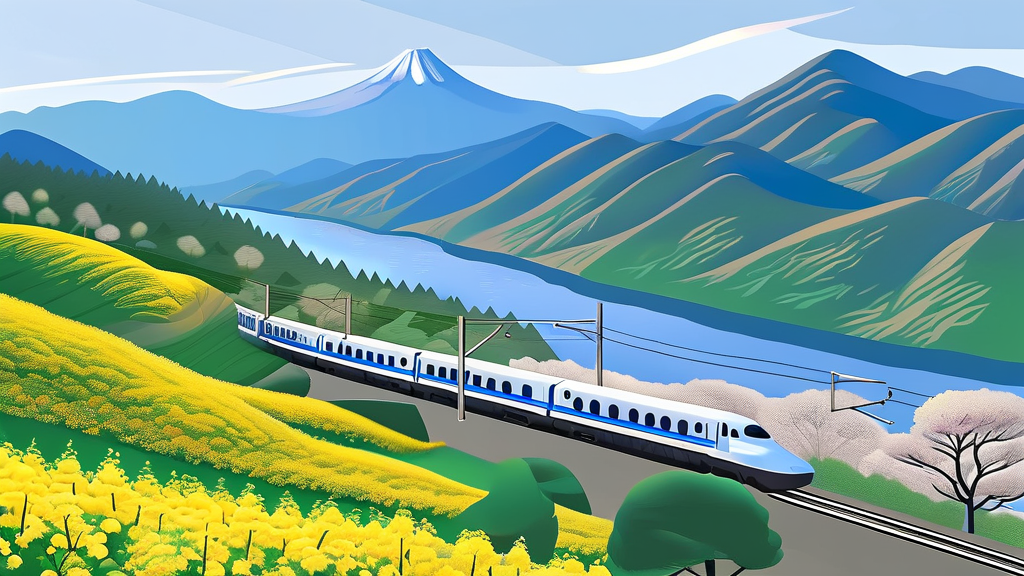 응봉산 정상에서 만나는 황홀한 개나리 물결 (illustration 스타일)
