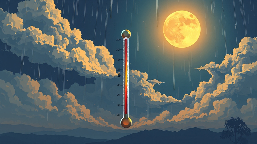 기온 및 예상 강수량 (illustration 스타일)