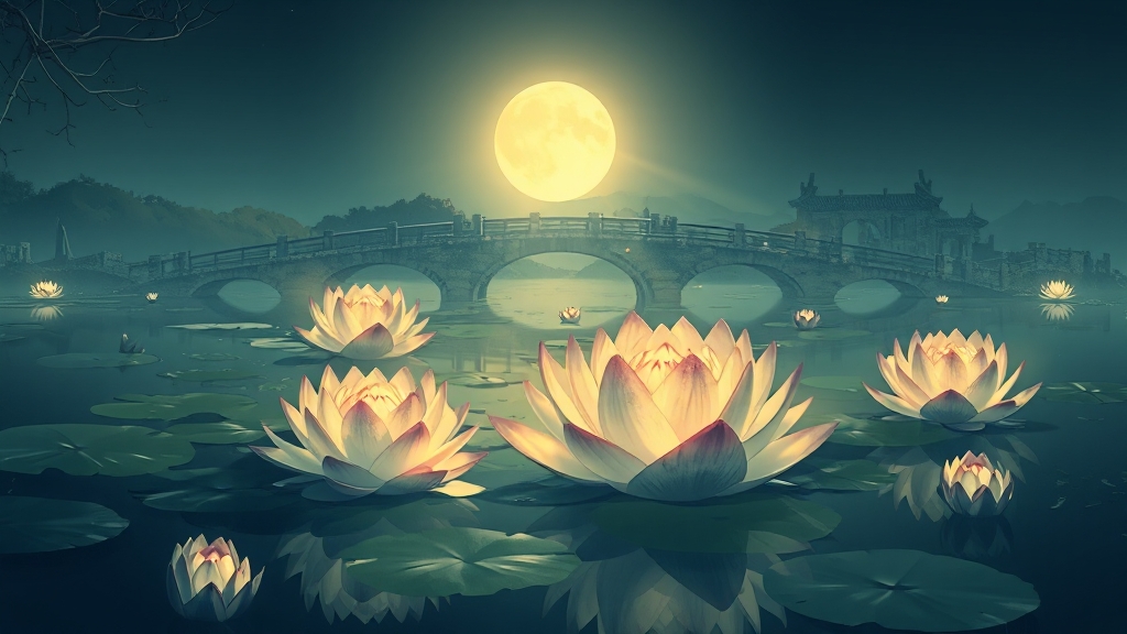 조명과 유적, 환상의 조화 (illustration 스타일)