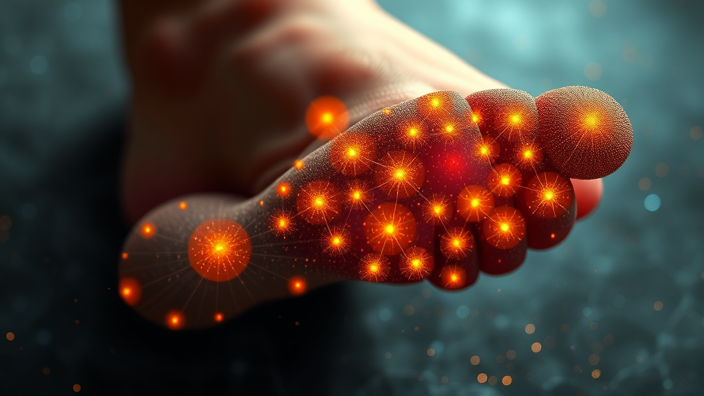 발바닥 선과 점으로 읽는 인생의 비밀 (realistic 스타일)