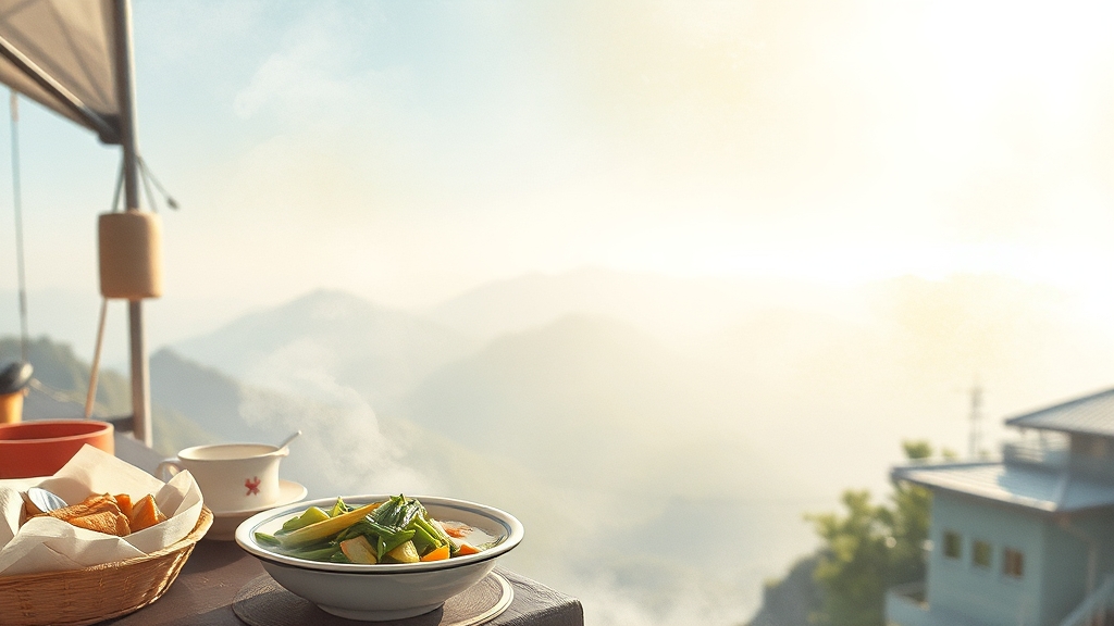 태항산 맛집 탐방 (watercolor 스타일)