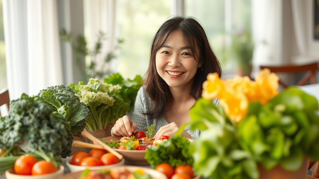 지속 가능한 다이어트 습관 (watercolor 스타일)