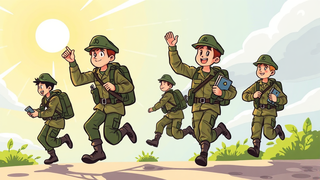 군 복무 중 자기계발, 어떻게 지원받을까? (cartoon 스타일)