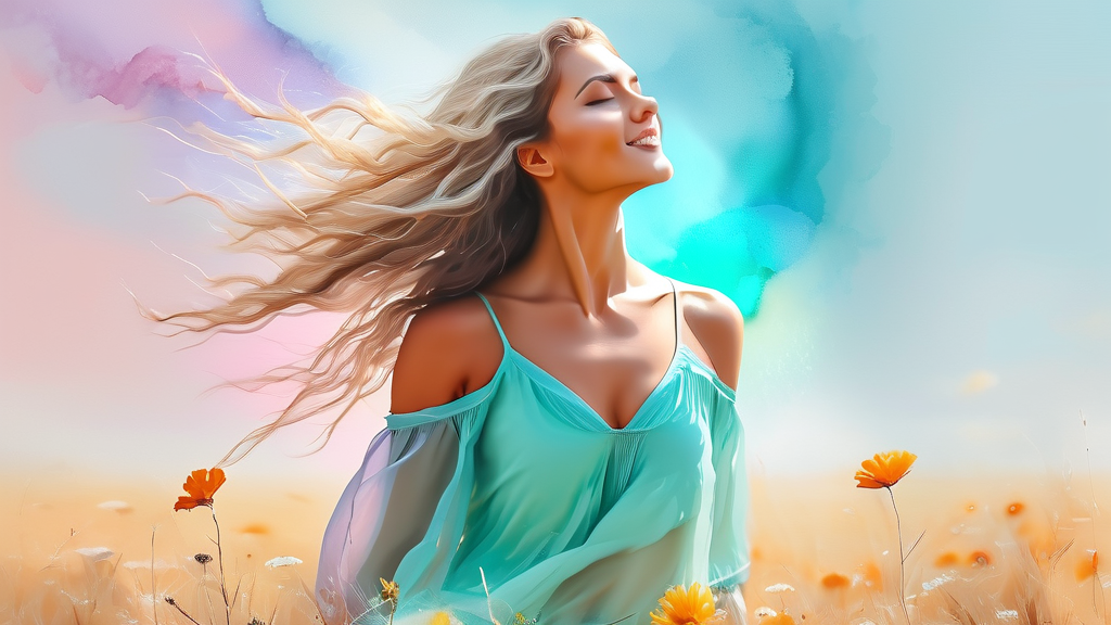 건강한 식단 관리, 성공적인 다이어트의 핵심 (watercolor 스타일)