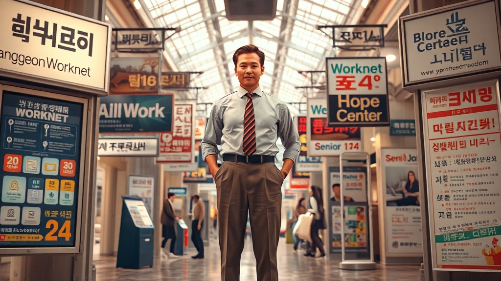 중장년 일자리 정보 플랫폼 (realistic 스타일)