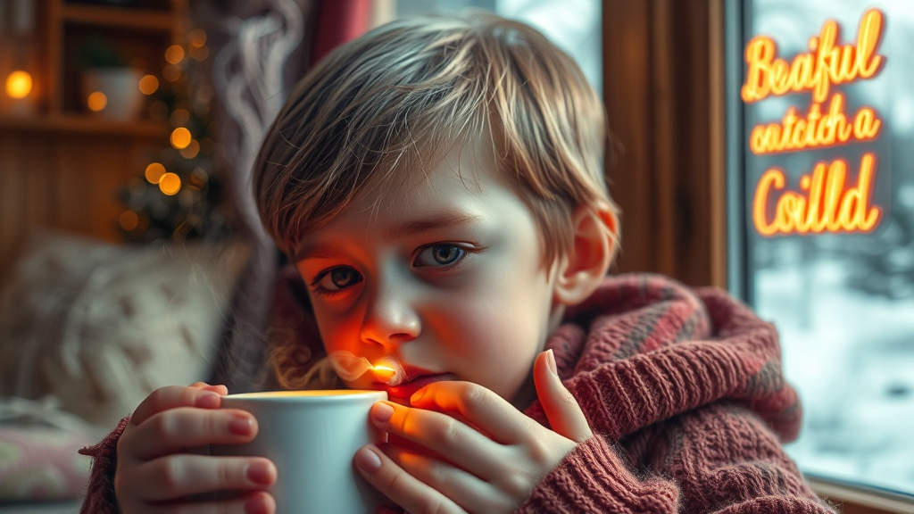 감기 원인과 증상 이해 (realistic 스타일)