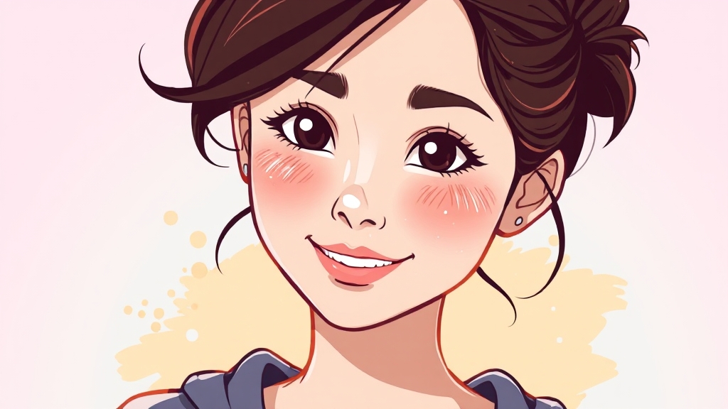 피부 미백 및 개선 효과 (cartoon 스타일)