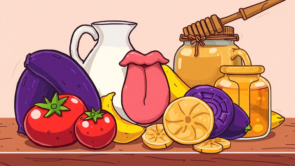 혓바늘에 좋은 음식 vs 피해야 할 음식 (cartoon 스타일)