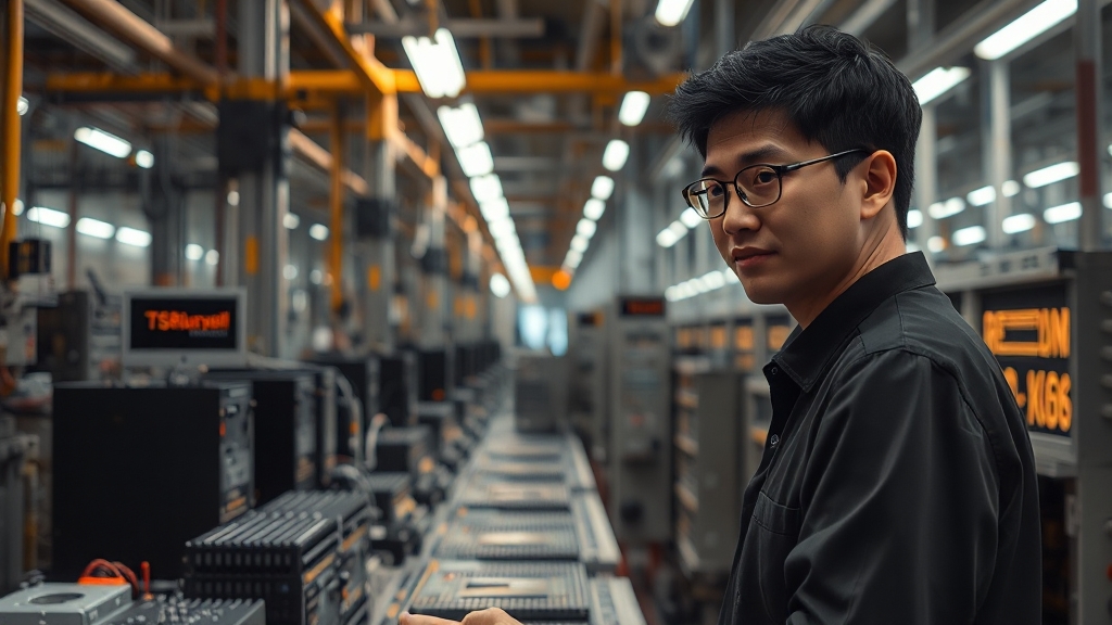 TSMC의 블랙웰 칩 생산 과정 (realistic 스타일)