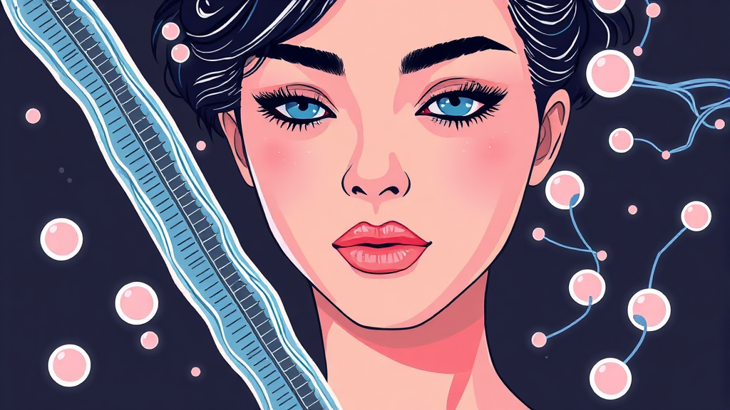 뮤신과 콜라겐의 시너지 효과 (illustration 스타일)