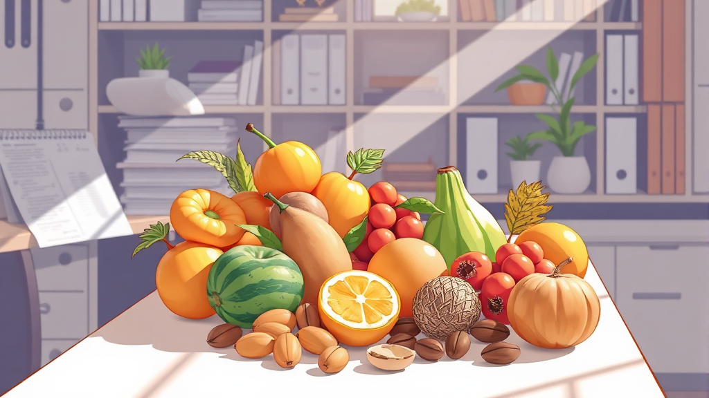 건강 간식 활용 (illustration 스타일)