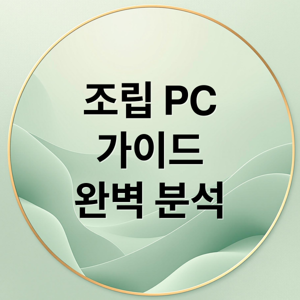 조립 PC
가이드
완벽 분석 (조립 PC 부품 선택 가이드)