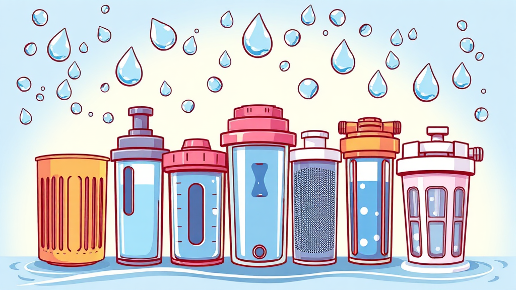 정수기 필터, 더 나은 물맛과 건강을 위한 필수 요소 (cartoon 스타일)